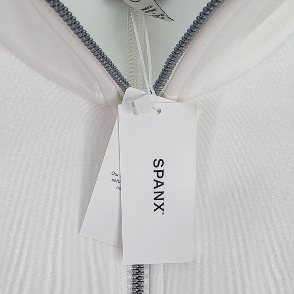 Spanx Heavy Air Half-Zip Tunic In Powder White Stretch NWT Size Small Read - Picture 4 of 12